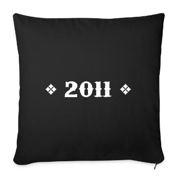 2011 - Klassisches Geburtstagsgeschenk 2011 - Sofakissenbezug 45 x 45 cm - Schwarz - Vorne