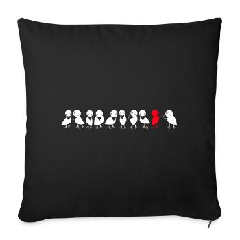 Bird row ravens - Sofa pillowcase 17,3'' x 17,3'' (45 x 45 cm) - black - Front