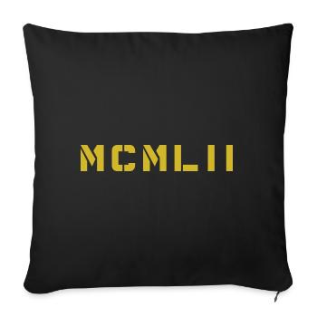 Chiffre romain année de naissance Fabriqué en 1952 - Housse de coussin décorative 45 x 45 cm - noir - Devant