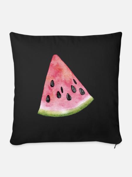 Wassermelone Melone - Sofakissenbezug 45 x 45 cm - Schwarz