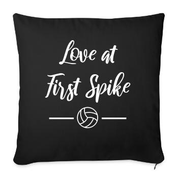 Love At First Spike Volleyball Beachvolleyball - Sofakissenbezug 45 x 45 cm - Schwarz - Vorne