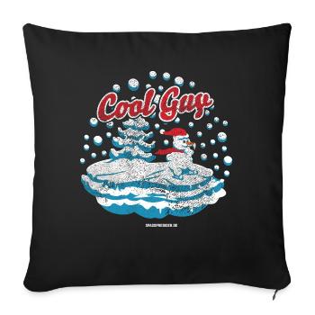 Schneemann Cool Guy - Sofakissenbezug 45 x 45 cm - Schwarz - Vorne