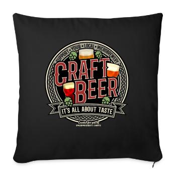 Craft Beer T Shirt Design für Biertrinker - Sofakissenbezug 45 x 45 cm - Schwarz - Vorne