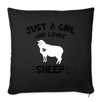 Nur ein Mädchen das ein Schaf mag - Sofakissenbezug 45 x 45 cm - Schwarz - Vorne