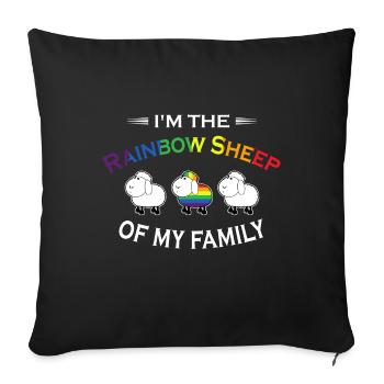 I'm the Rainbow Sheep of my Family LGBT GAY Queer - Sofa pillowcase 17,3'' x 17,3'' (45 x 45 cm) - black - Front