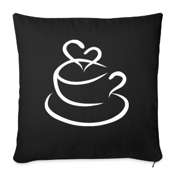 Tasse à café café cadeau grain de café caféine - Housse de coussin décorative 45 x 45 cm - noir - Devant