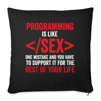 debugging programmer computer science computer nerd - Sofa pillowcase 17,3'' x 17,3'' (45 x 45 cm) - black - Front