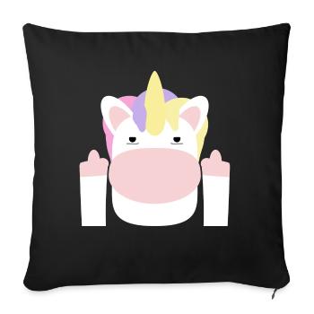 middle finger - Sofa pillowcase 17,3'' x 17,3'' (45 x 45 cm) - black - Front