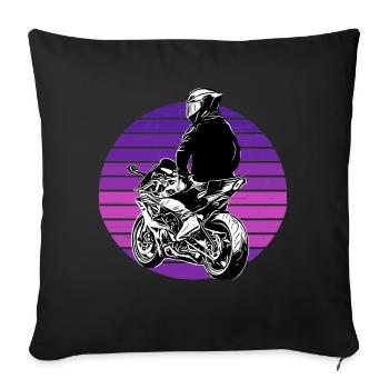 Motorcycle Lifestyle / Motorcycle / Motorcycles biker - Sofa pillowcase 17,3'' x 17,3'' (45 x 45 cm) - black - Front