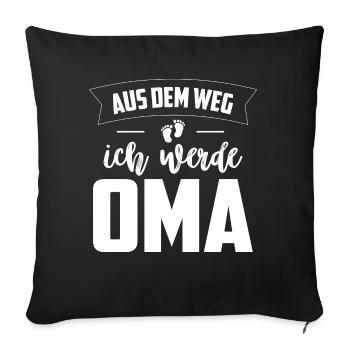 Aus dem Weg Ich werde Oma Baby - Sofakissenbezug 45 x 45 cm - Schwarz - Vorne