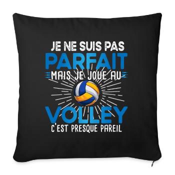 Volley Volleyball Volleyeur sport Noël match - Housse de coussin décorative 45 x 45 cm - noir - Devant