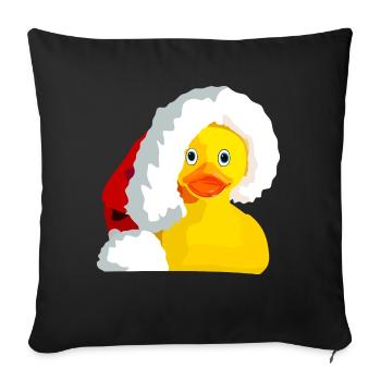 Canard de bain Noël - Housse de coussin décorative 45 x 45 cm - noir - Devant