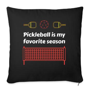 Outdoor Gartenspiel Lustiges Pickleball Design mit - Sofakissenbezug 45 x 45 cm - Schwarz - Vorne