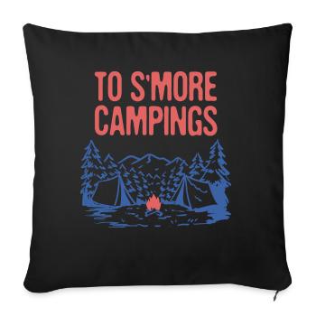 Vers S’more Campings Camper Dictons Camp Citations - Housse de coussin décorative 45 x 45 cm - noir - Devant