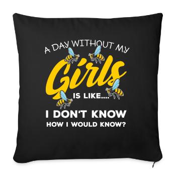 Ruche Apiculture Abeilles Miel Apiculteurs - Housse de coussin décorative 45 x 45 cm - noir - Devant