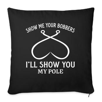 Fishing Angler Fishing Rod - Sofa pillowcase 17,3'' x 17,3'' (45 x 45 cm) - black - Front