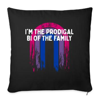 Le Bi prodigue de la famille Bisexuel LGBTQ Bi - Housse de coussin décorative 45 x 45 cm - noir - Devant