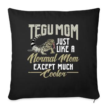 Lézard Tegu Herpétologiste - Housse de coussin décorative 45 x 45 cm - noir - Devant