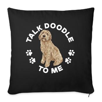 Labradoodle Chien - Housse de coussin décorative 45 x 45 cm - noir - Devant
