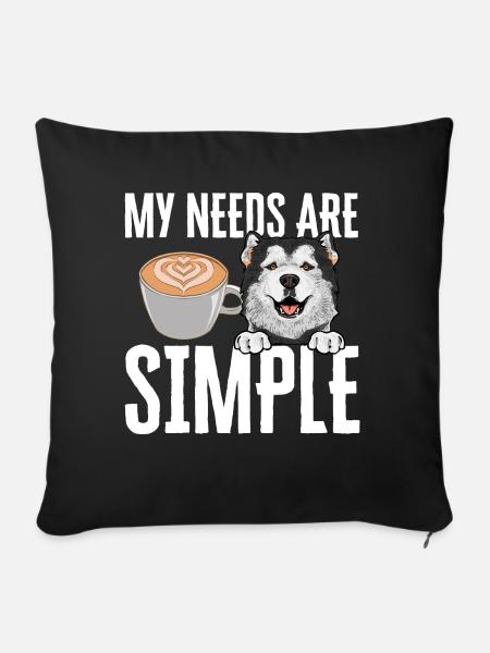 Alaskan Malamute Hund - Sofakissenbezug 45 x 45 cm - Schwarz