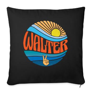 Walter Chemise Vintage Coucher de soleil Walter Groovy Tie Dye - Housse de coussin décorative 45 x 45 cm - noir - Devant