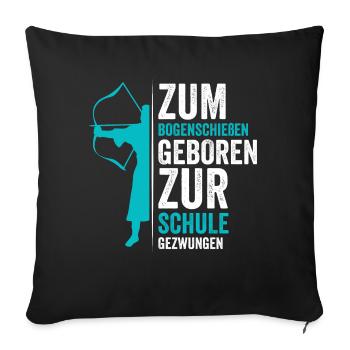 Bogenschießen Bogenschütze Pfeile Bogen - Sofakissenbezug 45 x 45 cm - Schwarz - Vorne