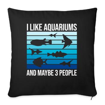 Drôle d’amateur d’aquarium disant citation du propriétaire de l’aquarium - Housse de coussin décorative 45 x 45 cm - noir - Devant