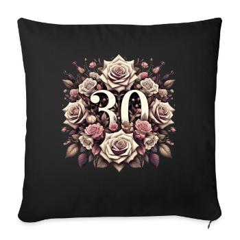 30 ans de cadeau d’anniversaire de mariage de perle pour Couple - Housse de coussin décorative 45 x 45 cm - noir - Devant