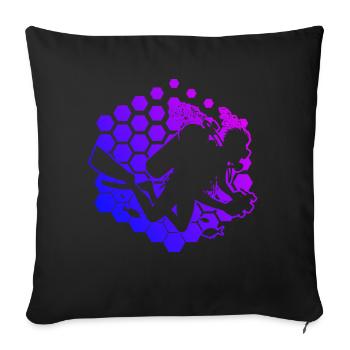 Scuba Taucher Tauchen Scuba Diver Scuba Tauchen - Sofakissenbezug 45 x 45 cm - Schwarz - Vorne