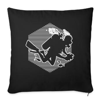 Taucher Diving Plongeur Scuba Tauchen Tauchen - Housse de coussin décorative 45 x 45 cm - noir - Devant