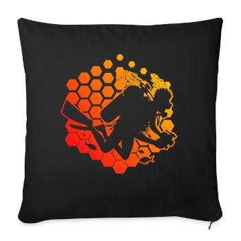 Diver Diving Free Dive Diving Men - Sofa pillowcase 17,3'' x 17,3'' (45 x 45 cm) - black - Front