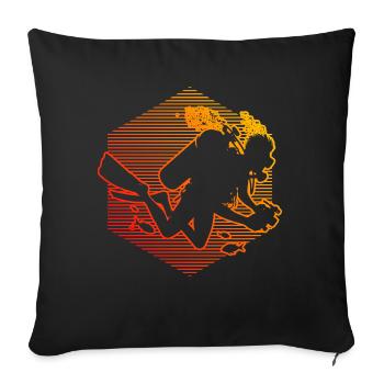 Scuba Diving Women's Scuba Diving Diver - Sofa pillowcase 17,3'' x 17,3'' (45 x 45 cm) - black - Front