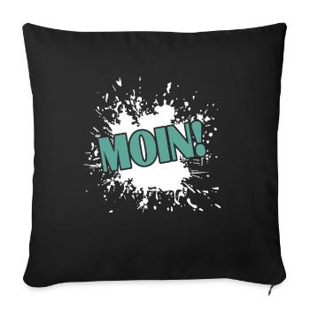 Moin moin - Sofakissenbezug 45 x 45 cm - Schwarz - Vorne