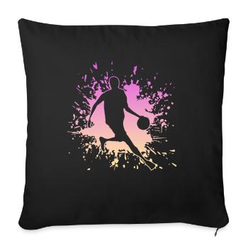 Bball, Streetball, Basketball - Sofakissenbezug 45 x 45 cm - Schwarz - Vorne