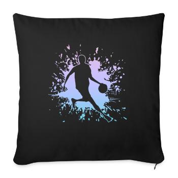 Player, Basketball, Streetball, Bball - Sofakissenbezug 45 x 45 cm - Schwarz - Vorne