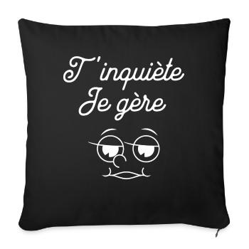 Don't Worry I Manage Humorous Cat Humorous Gift Humor - Sofa pillowcase 17,3'' x 17,3'' (45 x 45 cm) - black - Front