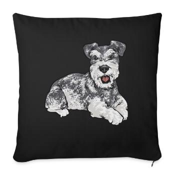 Schnauzer nain Chien Schnauzer - Housse de coussin décorative 45 x 45 cm - noir - Devant