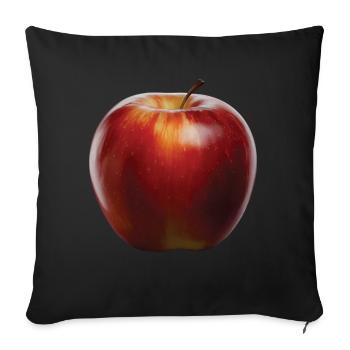 Apfel Frucht Geschenk - Sofakissenbezug 45 x 45 cm - Schwarz - Vorne