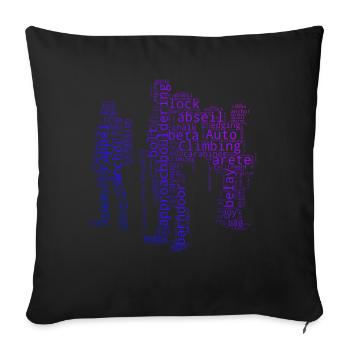 Climbing Women's Men's Bouldering Climber - Sofa pillowcase 17,3'' x 17,3'' (45 x 45 cm) - black - Front