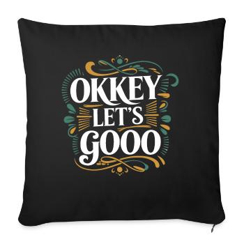 Okkey let's go - Housse de coussin décorative 45 x 45 cm - noir - Devant