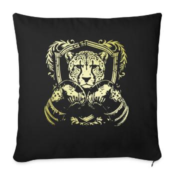 Boxer guépard - Housse de coussin décorative 45 x 45 cm - noir - Devant
