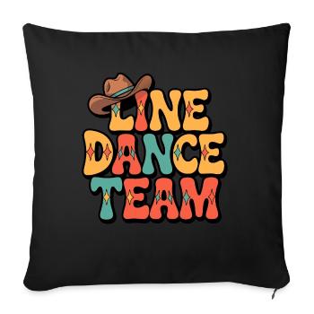 Groupe de danse en ligne Danse familiale en équipe - Housse de coussin décorative 45 x 45 cm - noir - Devant