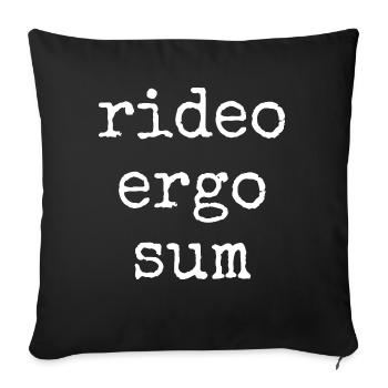 rideo ergo sum - je ris donc je dis - Housse de coussin décorative 45 x 45 cm - noir - Devant