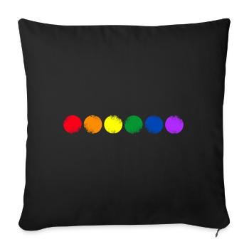 Colored circles in vintage design - Sofa pillowcase 17,3'' x 17,3'' (45 x 45 cm) - black - Front