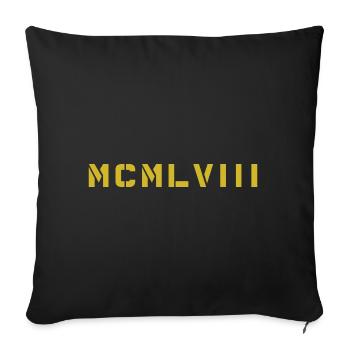 Chiffre romain année de naissance Fabriqué en 1958 - Housse de coussin décorative 45 x 45 cm - noir - Devant