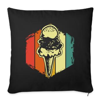 Eis - Sofakissenbezug 45 x 45 cm - Schwarz - Vorne