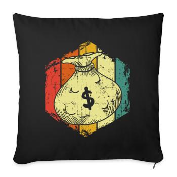 Money money gift - Sofa pillowcase 17,3'' x 17,3'' (45 x 45 cm) - black - Front