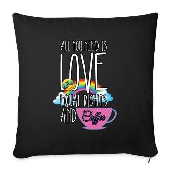 Gay Pride LGBT LGBTQ CSD Schwul Bi Kaffee Espresso - Sofakissenbezug 45 x 45 cm - Schwarz - Vorne