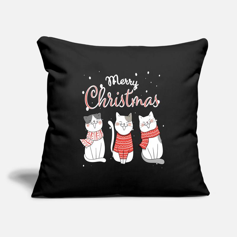 Chats, Chat de Noël, Chat de Noël, Chats Housse de coussin décorative 45 x 45 cm
