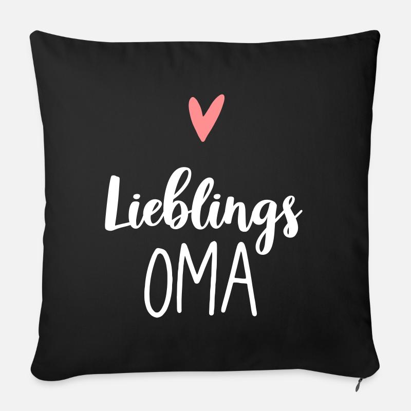 Favorite grandma - Sofa pillowcase 17,3'' x 17,3'' (45 x 45 cm) - black